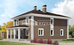185-002-П Проект двухэтажного дома, современный домик из арболита Астрахань, House Expert