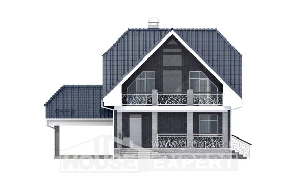 125-002-Л Проект двухэтажного дома с мансардой и гаражом, современный домик из арболита, Ахтубинск