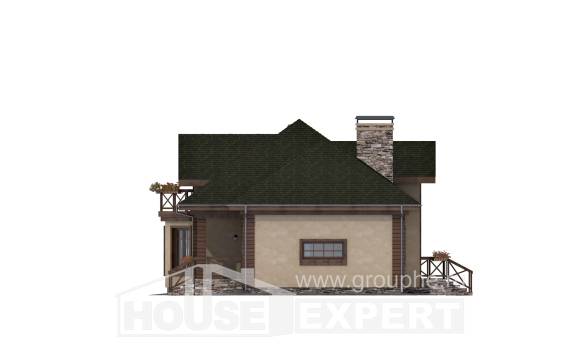 180-010-П Проект двухэтажного дома мансардой, гараж, уютный коттедж из блока Астрахань, House Expert