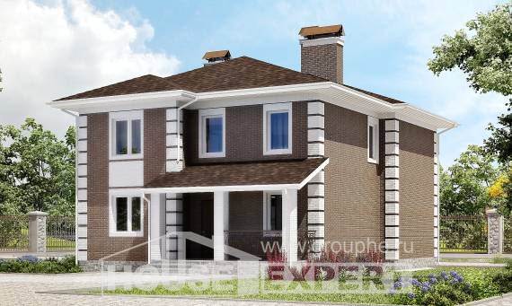 185-002-П Проект двухэтажного дома, простой домик из бризолита Астрахань, House Expert
