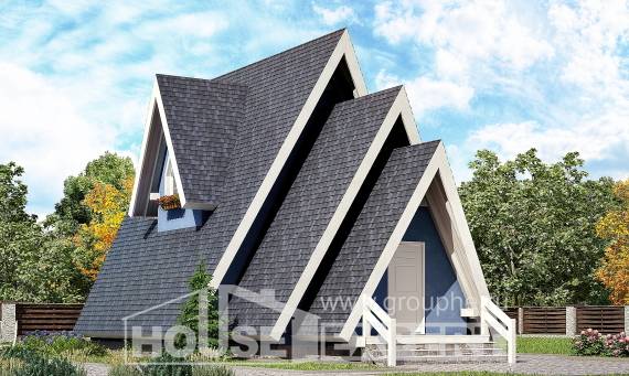 100-002-П Проект двухэтажного дома с мансардным этажом, бюджетный домик из дерева, Ахтубинск
