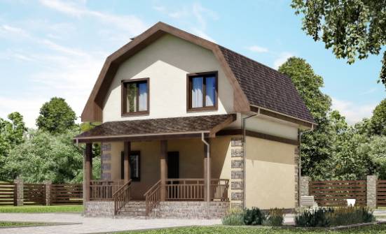 070-004-П Проект двухэтажного дома с мансардным этажом, уютный коттедж из арболита Астрахань | Проекты домов от House Expert