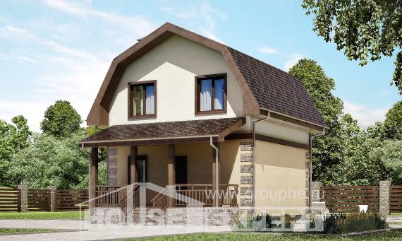 070-004-П Проект двухэтажного дома с мансардным этажом, доступный домик из керамзитобетонных блоков, House Expert