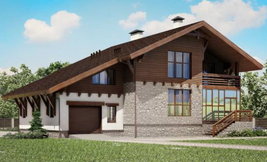 420-001-П Проект трехэтажного дома с мансардным этажом и гаражом, красивый домик из кирпича, Астрахань