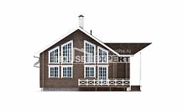 210-002-Л Проект двухэтажного дома мансардой, уютный загородный дом из бревен, Астрахань