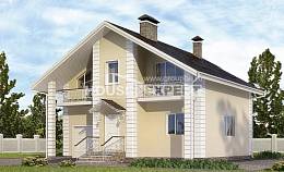 150-002-Л Проект двухэтажного дома мансардой, современный дом из блока, Астрахань