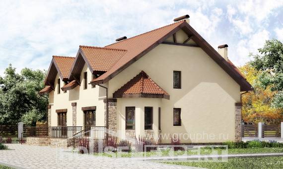 240-001-П Проект двухэтажного дома, средний дом из пеноблока, Ахтубинск
