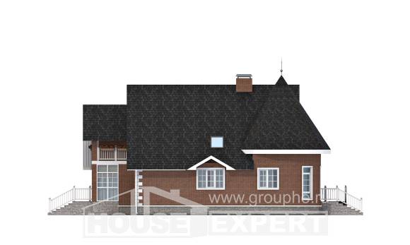 220-002-Л Проект двухэтажного дома с мансардой, гараж, уютный дом из поризованных блоков, Ахтубинск