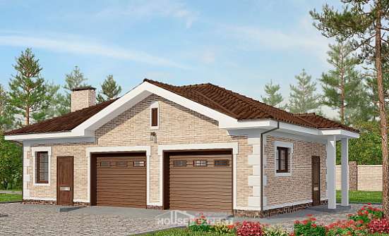 070-005-П Проект гаража из кирпича Ахтубинск | Проекты одноэтажных домов от House Expert