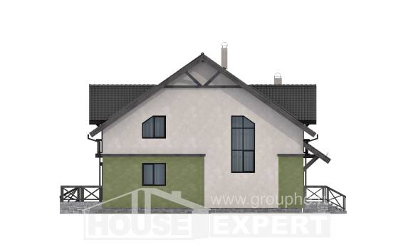 120-003-П Проект двухэтажного дома мансардой, бюджетный загородный дом из поризованных блоков Астрахань, House Expert