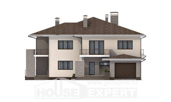 500-001-П Проект трехэтажного дома, гараж, современный загородный дом из кирпича, Астрахань