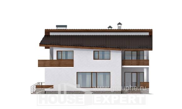 180-009-П Проект двухэтажного дома мансардный этаж, современный коттедж из кирпича, Ахтубинск