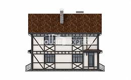 180-004-Л Проект двухэтажного дома мансардой и гаражом, простой коттедж из кирпича, Астрахань