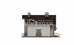 180-008-П Проект двухэтажного дома с мансардным этажом, гараж, современный коттедж из газобетона, House Expert