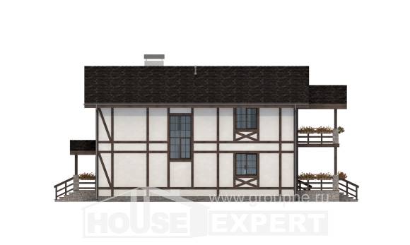 250-002-Л Проект двухэтажного дома мансардный этаж и гаражом, уютный домик из кирпича Астрахань, House Expert