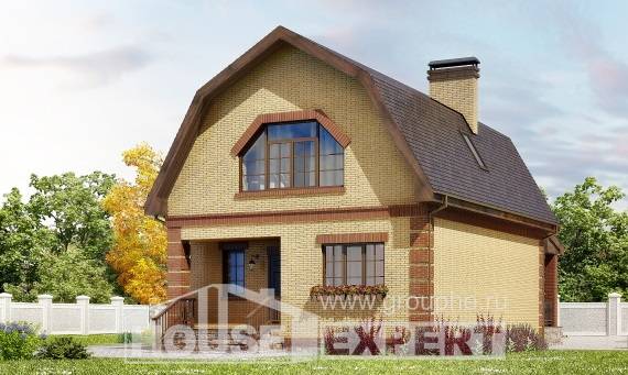 130-005-Л Проект двухэтажного дома с мансардой, красивый коттедж из газосиликатных блоков, Ахтубинск