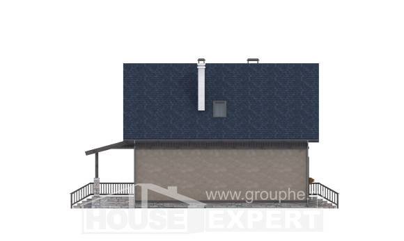 130-003-П Проект двухэтажного дома с мансардой, бюджетный домик из теплоблока, Астрахань