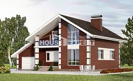 180-001-Л Проект двухэтажного дома с мансардой, гараж, компактный домик из керамзитобетонных блоков, Астрахань