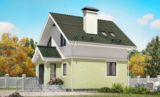 070-001-П Проект двухэтажного дома мансардный этаж, недорогой дом из газобетона Ахтубинск | Проекты домов от House Expert
