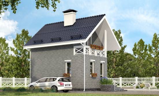 045-001-П Проект двухэтажного дома с мансардой, недорогой коттедж из теплоблока Ахтубинск | Проекты домов от House Expert