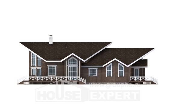 210-002-Л Проект двухэтажного дома с мансардным этажом, просторный коттедж из дерева, Ахтубинск