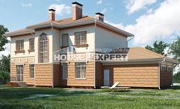285-001-Л Проект двухэтажного дома и гаражом, огромный домик из кирпича, Ахтубинск