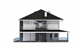 245-002-П Проект двухэтажного дома, гараж, средний домик из пеноблока, Астрахань