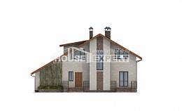 180-008-П Проект двухэтажного дома с мансардным этажом и гаражом, красивый домик из газобетона, House Expert