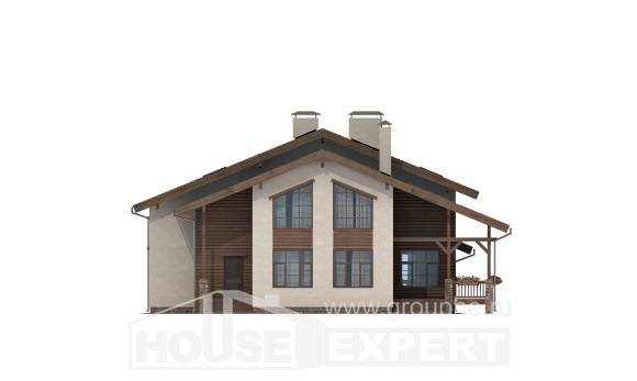 240-003-П Проект двухэтажного дома мансардой, красивый дом из кирпича, House Expert