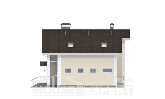 150-002-Л Проект двухэтажного дома с мансардным этажом, недорогой коттедж из блока, Астрахань