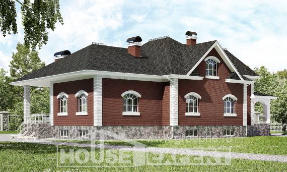600-001-П Проект трехэтажного дома мансардный этаж, гараж, уютный домик из пеноблока, Ахтубинск