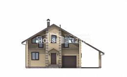 150-003-П Проект двухэтажного дома с мансардным этажом и гаражом, экономичный коттедж из блока Ахтубинск, House Expert