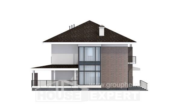275-002-П Проект двухэтажного дома, гараж, уютный коттедж из кирпича, Ахтубинск