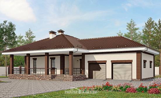 160-015-П Проект одноэтажного дома, гараж, компактный дом из газобетона Ахтубинск | Проекты домов от House Expert