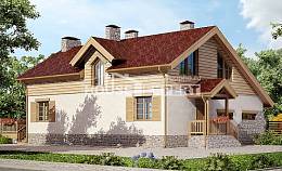 165-002-П Проект двухэтажного дома и гаражом, красивый загородный дом из газосиликатных блоков, Астрахань