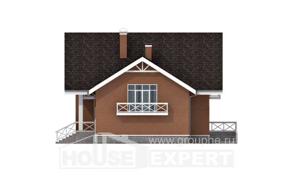 215-001-П Проект двухэтажного дома с мансардой, гараж, средний загородный дом из блока, Ахтубинск