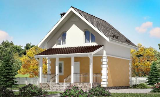 070-002-П Проект двухэтажного дома мансардой, дешевый загородный дом из твинблока Астрахань | Проекты домов от House Expert