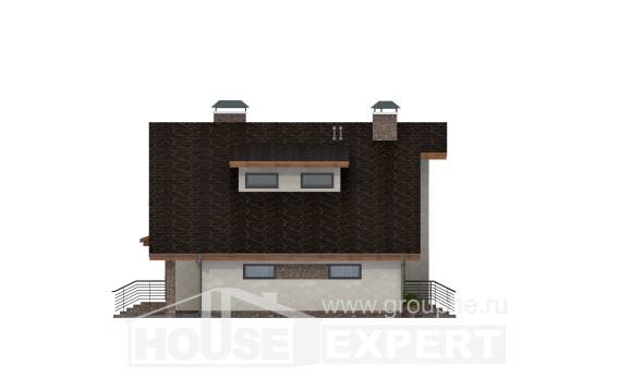 180-008-П Проект двухэтажного дома мансардный этаж и гаражом, просторный загородный дом из пеноблока, House Expert