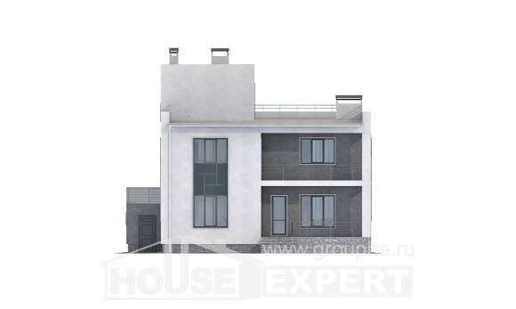 255-001-П Проект двухэтажного дома, гараж, просторный дом из пеноблока, Астрахань
