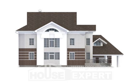 410-001-П Проект двухэтажного дома и гаражом, классический загородный дом из кирпича, House Expert