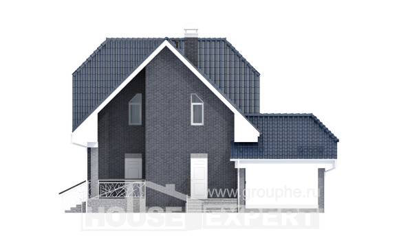 125-002-Л Проект двухэтажного дома мансардный этаж, гараж, небольшой дом из газосиликатных блоков, Ахтубинск