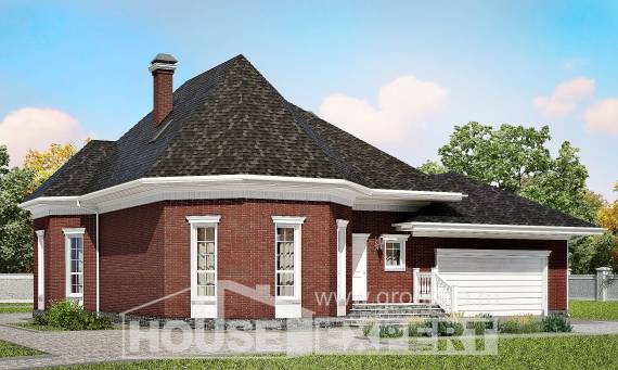 290-002-П Проект двухэтажного дома и гаражом, огромный домик из газобетона, Астрахань