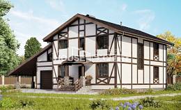 250-002-Л Проект двухэтажного дома с мансардным этажом и гаражом, красивый загородный дом из кирпича Астрахань, House Expert