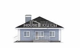 100-001-П Проект одноэтажного дома, бюджетный коттедж из теплоблока, House Expert