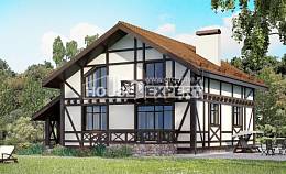 155-002-П Проект двухэтажного дома мансардный этаж, гараж, доступный загородный дом из блока, Астрахань