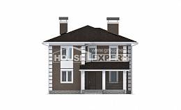 185-002-П Проект двухэтажного дома, бюджетный коттедж из бризолита Астрахань, House Expert