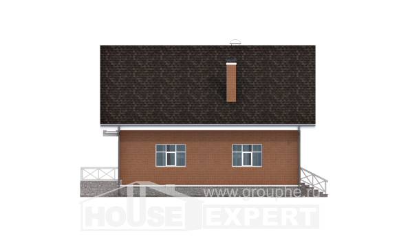 215-001-П Проект двухэтажного дома с мансардой и гаражом, классический загородный дом из твинблока, Ахтубинск