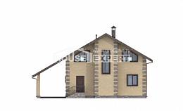 150-003-П Проект двухэтажного дома с мансардой и гаражом, скромный загородный дом из газосиликатных блоков Астрахань, House Expert