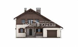 200-003-П Проект двухэтажного дома, гараж, классический домик из бризолита, Ахтубинск
