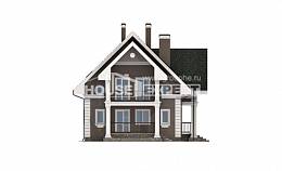 140-003-П Проект двухэтажного дома с мансардой, гараж, скромный домик из бризолита, Астрахань
